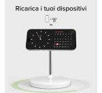 SBS Stazione di Ricarica Wireless Qi2 2x1 per iPhone 16/15/14/13/12, smartphone Android e auricolari wireless