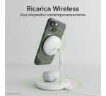 SBS Stazione di Ricarica Wireless Qi2 2x1 per iPhone 16/15/14/13/12, smartphone Android e auricolari wireless
