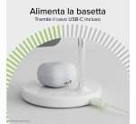 SBS Stazione di Ricarica Wireless Qi2 2x1 per iPhone 16/15/14/13/12, smartphone Android e auricolari wireless