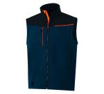 Softshell 2 en 1 Soccia, veste coupe-vent manches amovibles, bleu marine