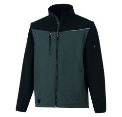 Chaqueta cortavientos Softshell 2 en 1 Soccia gris con mangas desmontables
