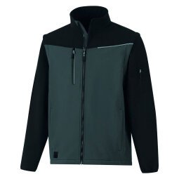 Softshell 2 in 1 Soccia, winddichte jas met afneembare mouwen, grijs