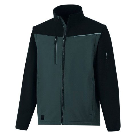 Softshell 2 in 1 Soccia, winddichte Jacke mit abnehmbaren Ärmeln, grau