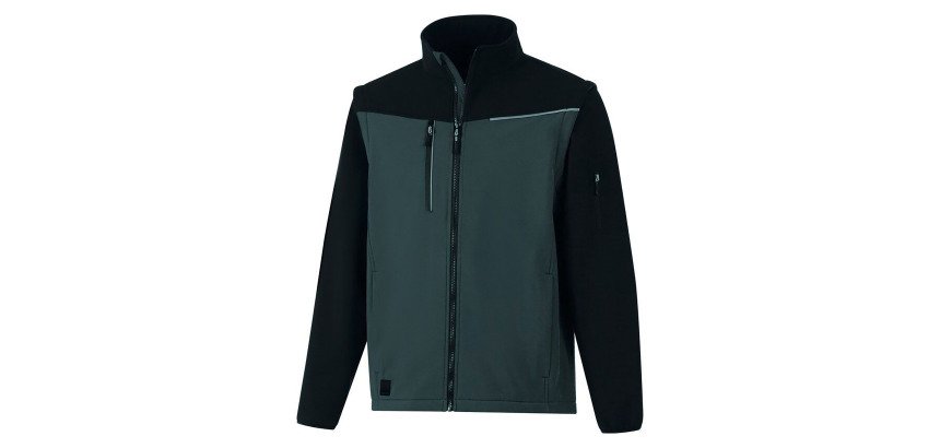 Chaqueta cortavientos Softshell 2 en 1 Soccia gris con mangas desmontables