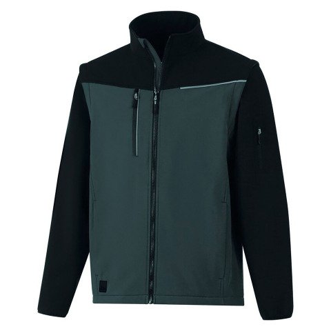 Softshell 2 en 1 Soccia, chaqueta cortavientos con mangas desmontables, gris, talla XL