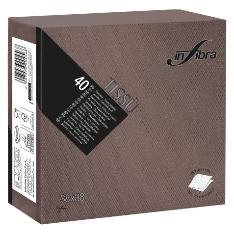 Tovagliolo Tissù Infibra 38x38 2 veli in pura cellulosa cacao - 1440 pz