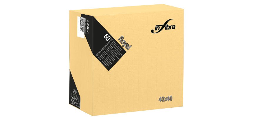 Tovagliolo Royal Infibra 40x40 4 veli in pura cellulosa crema - 1200 pz