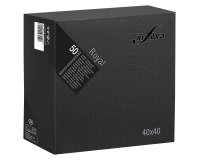 Tovagliolo Royal Infibra 40x40 4 veli in pura cellulosa nero - 1200 pz