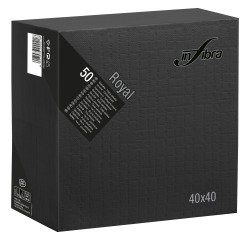 Tovagliolo Royal Infibra 40x40 4 veli in pura cellulosa nero - 1200 pz