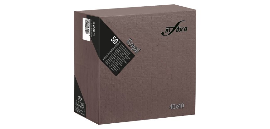 Tovagliolo Royal Infibra 40x40 4 veli in pura cellulosa cacao - 1200 pz
