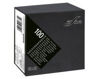 Tovagliolo 25x25 2 veli in pura cellulosa nero - 3000 pz