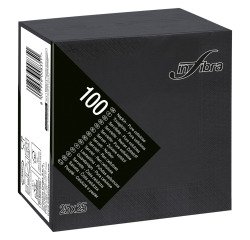 Tovagliolo 25x25 2 veli in pura cellulosa nero - 3000 pz