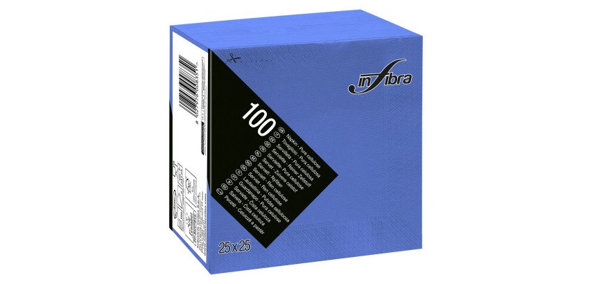 Tovagliolo 25x25 2 veli in pura cellulosa blu - 3000 pz