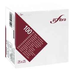 Tovagliolo in pura cellulosa, bianco, 2 veli, 25x25- 3000 pz