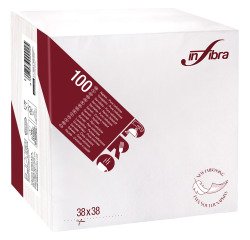 Tovagliolo in pura cellulosa, bianco, 2 veli, 38x38 - 1800 pz