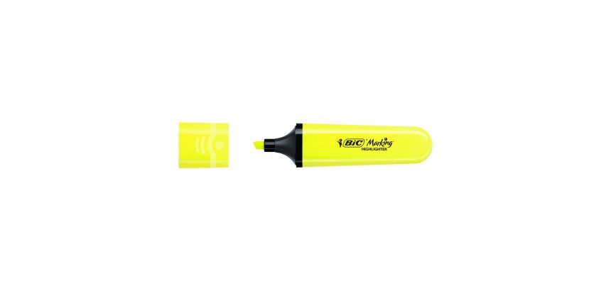 Evidenziatori con fusto piatto Bic Highlighter gialli 12 pezzi