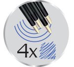 Penna a sfera a scatto BIC 4 Colori con supporto da tavolo, stiloforo, blu, 1mm