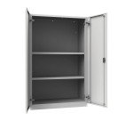 Armadio Ufficio Monoblocco 2 ante battenti 2 ripiani l x p x h 90 x 45 x 140 cm