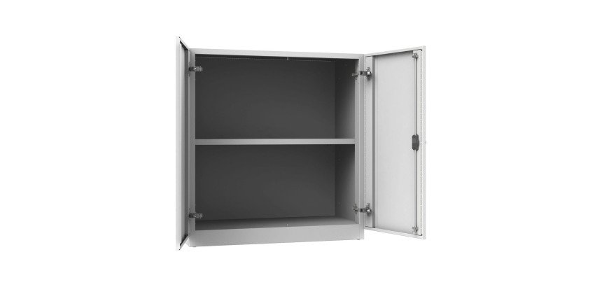 Armadio Ufficio Monoblocco 2 ante battenti 1 ripiano l x p x h 90 x 45 x 95 cm