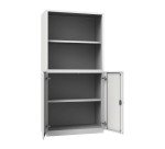 Armadio Ufficio Monoblocco 2 ante battenti con parte superiore a giorno 90 x 45 x 185 cm