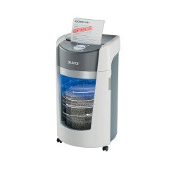Destructora de Papel Leitz IQ OptiMax Office Microcorte Seguridad P5 35L - Blanca