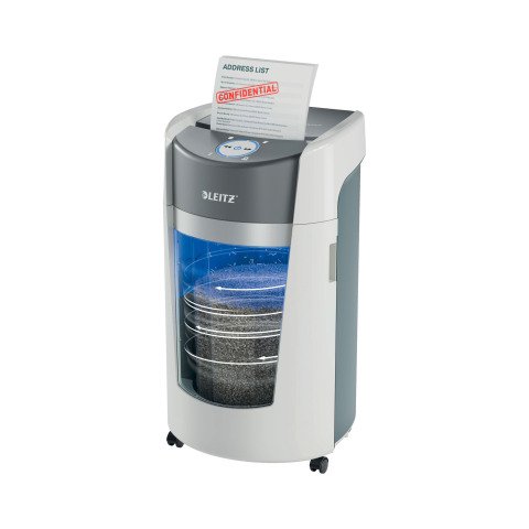 Destructora de Papel Leitz IQ OptiMax Office 550 Microcorte Seguridad P5 35L - Blanca