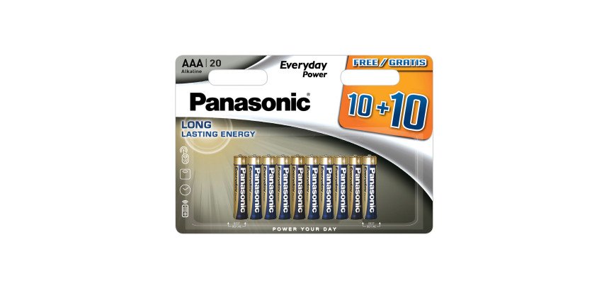 Pack 20 pilas alcalinas 10+10 GRATIS Everyday Power Panasonic