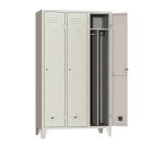 Armadio spogliatoio monoblocco 3 posti con divisorio sporco pulito l x p x h 102 x 50 x 180 cm