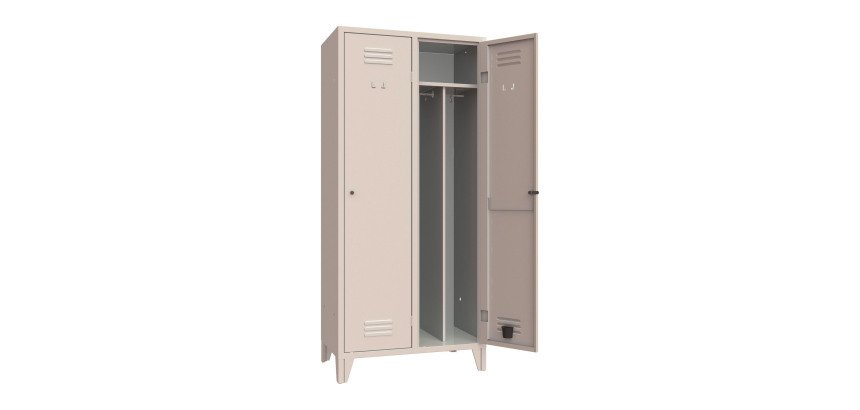 Armadio spogliatoio monoblocco 2 posti con divisorio sporco pulito l x p x h 69 x 50 x 180 cm