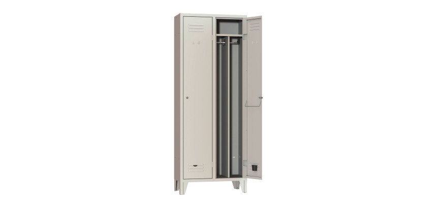 Armadio spogliatoio monoblocco 2 posti con divisorio sporco pulito l x p x h 69 x 33 x 180 cm