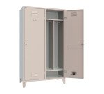 Armadio spogliatoio monoblocco 2 posti con ripiano superiore ed inferiore e divisorio sporco pulito l x p x h 102 x 50 x 180 cm