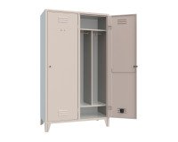 Armadio spogliatoio monoblocco 2 posti con ripiano superiore ed inferiore e divisorio sporco pulito l x p x h 102 x 50 x 180 cm