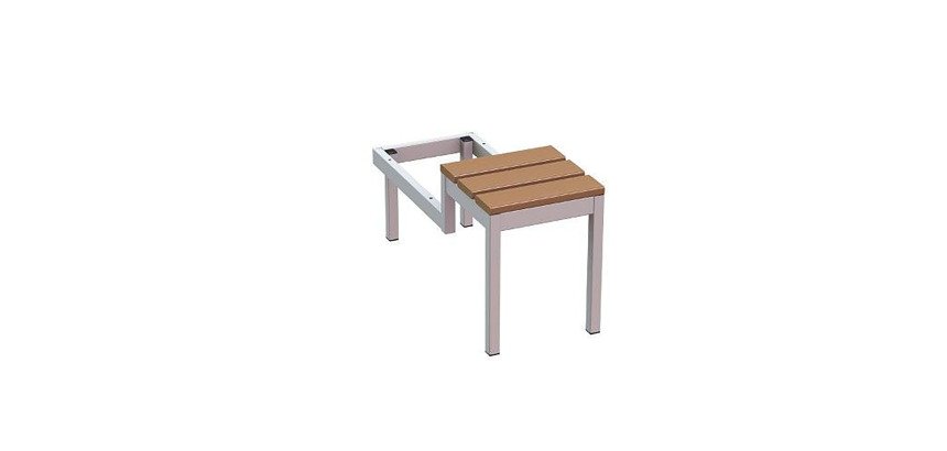 Panca portante con scalino 1 posto l 36 x p 81,5 x 42 h cm