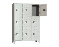 Armadio spogliatoio guardaroba monoblocco 9 posti colore grigio RAL 7035