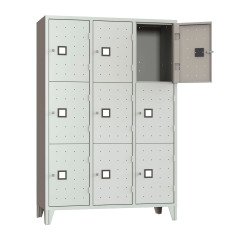 Armadio spogliatoio guardaroba monoblocco 9 posti colore grigio RAL 7035