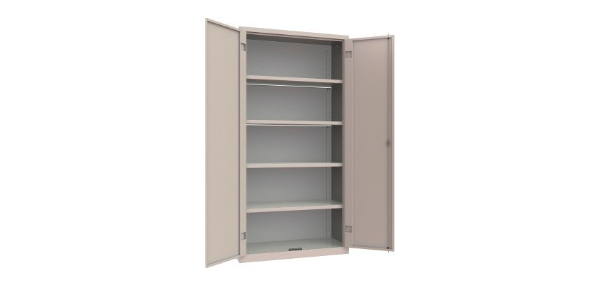 Armadio contenitore monoblocco con ante battenti 4 ripiani l x p x h 100 x 45 x 200 cm
