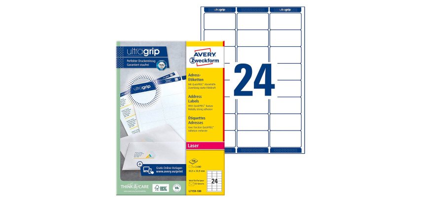 QuickPEEL Etiquette d'adresse 63,5 x 33,9 mm