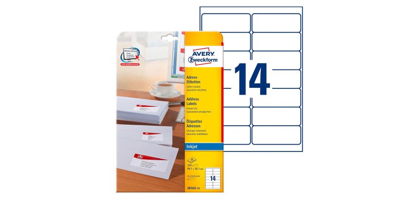 Etiquette d'adresse jet encre 99,1 x 38,1 mm