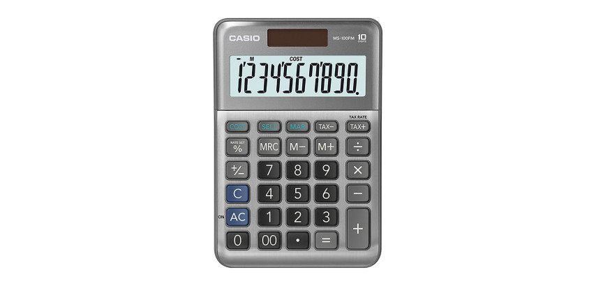 Calcolatrice da tavolo Casio MS-100BM 10 cifre argento