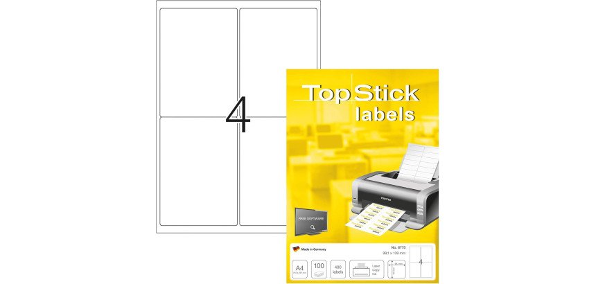 Etiquette universelle, 99,1 x 139 mm, blanc