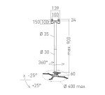 Support vidéoprojecteur plafond réglable ( fixation universelle )