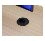 Prise électrique encastrable 60 mm avec bague adaptatrice 80 mm + port USB A