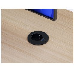 Prise électrique encastrable 60 mm avec bague adaptatrice 80 mm + port USB A