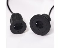 Toma eléctrica encastrable adaptable - diámetro 60/80 mm + puerto USB