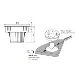 Prise electrique encastrable Versadot Cable diamètre 80 mm + 3 trous passe-câbles