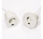 Toma eléctrica encastrable adaptable - diámetro 60/80 mm + puerto USB