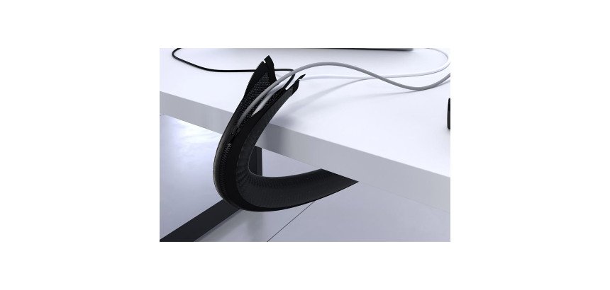 Gaine cache-câbles tressée  Zipi noire L 150 cm avec fermeture éclair