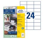 Avery Zweckform universele etiketten, 70 x 37 mm, wit, permanent klevend, 240 etiketten, 10 vellen