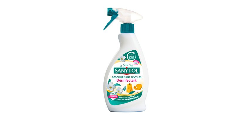 Désodorisant désinfectant textiles Sanytol fleurs blanches - Spray de 500 ml