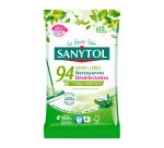 Serpillères nettoyantes désinfectantes Sanytol 94 % Végétal Eucalyptus & Menthe - Paquet de 15